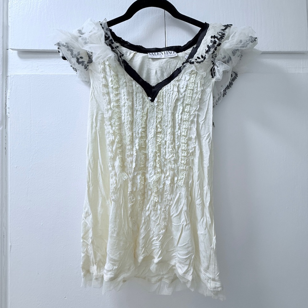 VALENTINO Vintage Beaded T-shirt Couture
